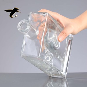 Botella <span class=keywords><strong>de</strong></span> Vidrio Cuadrada <span class=keywords><strong>de</strong></span> 750 ml para <span class=keywords><strong>Tequila</strong></span> y Ron, con Sello <span class=keywords><strong>de</strong></span> Corcho, <span class=keywords><strong>de</strong></span> Calidad, Forma Plana, Tamaño Personalizado - Product Image 4