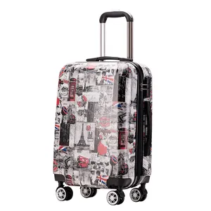 专业制造廉价旅行袋行李20 "24" "28" ABS/PC手推车套装手提箱定制印刷套装