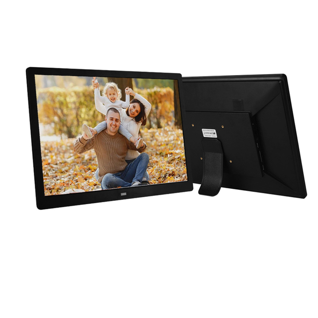 Support USB SD Card Slot Clock MP4 Video Playback Music Loop Picture Slideshow 15.4-Inch Digital Photo Frame LCD Remote Control