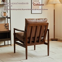 Fauteuil simple Hank en bois massif de style médiéval, mobilier de maison, fauteuil de salon, fauteuil de détente, chaise longue de balcon