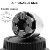 Clé à douille universelle adaptative 10-19 mm, adaptateur de prise universelle réglable, clé à douille hexagonale universelle réglable