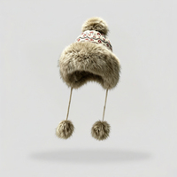 Gorros de invierno cálidos para caza, ciclismo, con orejeras, de cuero, de felpa gruesa, con logotipo bordado personalizado, tipo Ushanka, gorro tipo beanie