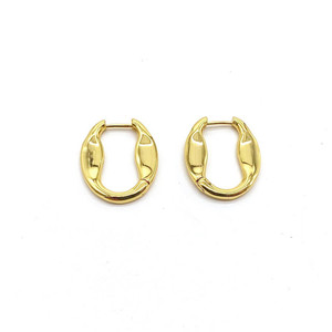 Geometric <b>Huggie</b> Earrings Gold Zinc Alloy Minimalist Fashion Women's Jewelry Gift - Product Image 5