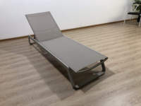 Chaise longue en maille cadre en aluminium Service de plage location piscine maille soleil piscine complexe commercial transat extérieur chaise longue