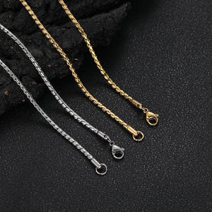 Collares Elegantes de Cadena de Trigo de Acero Inoxidable 316 con Acabado Pulido y Baño de Oro PVD de 18K, Accesorio de Joyería de Moda para Hombre y Mujer - Product Image 2