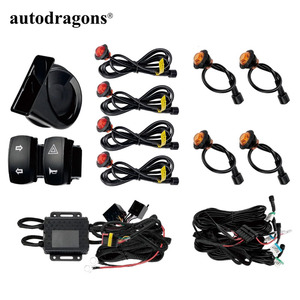 Feux de signalisation LED jaunes AUTODRAGONS, feux d'avertissement rouges, kit de clignotants homologués pour UTV avec klaxon puissant pour UTV, SXS, motos de plage, 4x4 - Product Image 1