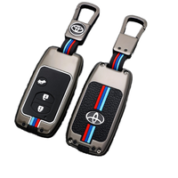 YFL Étui à clés tendance en alliage de zinc pour Toyota Land Cruiser Camry Prado Highlander, avec boucle robuste et pliable, accessoires automobiles