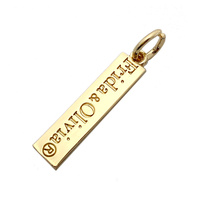 Étiquette de bijoux personnalisée en forme de rectangle avec nom gravé pour bracelet, breloque ou pendentif