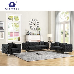 Presa di fabbrica 1 posto sedia turchia Design divani per il tempo libero in velluto moderno Love Seat <span class=keywords><strong>soggiorno</strong></span> divano Set mobili casa di lusso - Product Image 5