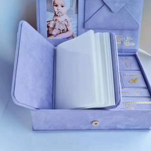 File album foto di matrimonio album di foto scatola di gioielli in velluto per bambini scatola ricordo chiusura magnetica per bambino capezzolo copertura scatola per <span class=keywords><strong>scarpe</strong></span> - Product Image 4