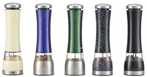 Ensemble <span class=keywords><strong>de</strong></span> moulins à sel et à poivre électriques, fonctionnement sur piles, moulin à sel et à poivre <span class=keywords><strong>automatique</strong></span> à une main avec entonnoir, réglage <span class=keywords><strong>de</strong></span> la grosseur - Product Image 4