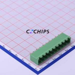 XY2500V-B-5.00-10P Plug-in Terminal Block Through hole,P=5mm Connector Board-to-Board / Socket - Closed 1x10P 5mm Green - Product Image 1