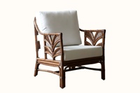 Ensemble de canapé en rotin tressé à la main style bohème côtier, canapé 3 places avec deux fauteuils individuels à motif feuille, mobilier de loisirs pour salon de villa