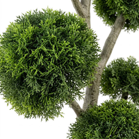 Cyprès artificiel à 6 niveaux, topiaire en forme de boule, bonsaï en pot, décoration intérieure réaliste, faux vert