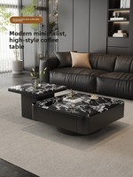 Table basse en pierre de style luxe moderne avec espace de rangement pour salon de maison ou petit appartement