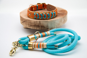 Correa de Paracord de manos libres personalizada, correa de cuero, cuerda de paracord, <span class=keywords><strong>collar</strong></span> de cuerda de escalada, juego para perros y Mascotas - Product Image 5