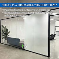 Film intelligent PDLC auto-adhésif à transparence 85 % / 92 %, film décoratif PDLC, films de fenêtre intelligents pour la maison