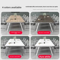 Table de conférence HYZ-201X, ensemble de chaises de bureau longues, design simple, moderne et minimaliste, prise rectangulaire, 10 personnes