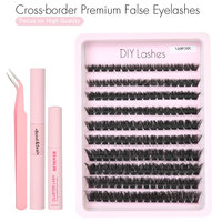 Lot de 120 faux cils 3D en grappe, kit DIY pour cils en grappe, cils naturels effilés à bande fine