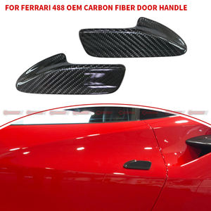 Manijas de puerta laterales de fibra de carbono seca estilo OEM para Ferrari 488, piezas de carrocería para automóviles - Product Image 4