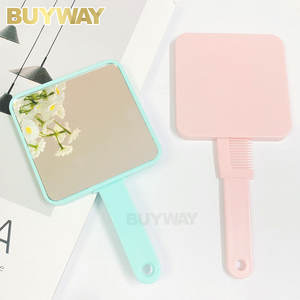 ฉลากส่วนตัวโลโก้ที่กําหนดเองด้านเดียวพลาสติกขนาดเล็กมือถือสแควร์หัวใจ OEM เครื่องสําอางแต่งหน้าหวีกระจกมือสําหรับผู้หญิง - Product Image 2