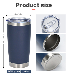 <span class=keywords><strong>Tumbler</strong></span> Personalizzato da 20oz in Acciaio Inox, Tazza da Viaggio Sottovuoto con Manico, Design Carino, Coperchio e Cannuccia, Bottiglia d'Acqua - Product Image 3