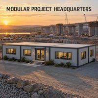 Bâtiment de bureau modulaire préfabriqué détachable en conteneurs, 3 unités, avec atelier, salle de bain et hall, pour espaces de travail de chantier