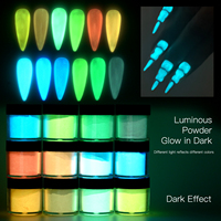 Poudre de pigment fluorescent lumineux convient à la poudre de pigment au néon d'art d'ongle peut bricolage poudre lumineuse fluorescente de colle mélangée