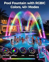 Solar-Pool-Springbrunnenlichter LED-Wasserfall (Weiß) |   Kunststoff-Dual-Solar-Typ-C-Akku mit 6000 mAh, automatische Lichterkennung, 10 Farben, 40