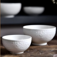 Bol en céramique de porcelaine, style nordique minimaliste, couleur unie sous glaçure, compatible micro-ondes, vaisselle domestique pour soupes et nouilles