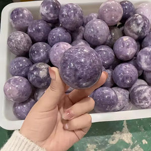 ลูกบอลคริสตัลไมกาเลพิโดไลต์สีม่วงธรรมชาติขัดเงาสำหรับการบำบัดและตกแต่งบ้าน ขายส่ง - Product Image 6