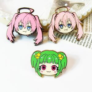 中国制造商批发定制徽章动漫电影卡通金属徽章可爱女孩硬珐琅胸针 - Product Image 4