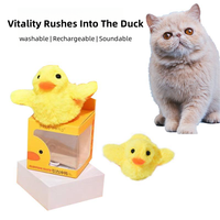 Jouets pour chats Canard battant Jouets pour oiseaux électriques Jouet en peluche lavable pour chat avec capteur de vibration à l'herbe à chat