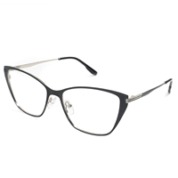 Montures Optiques Métalliques Tendance Oeil de Chat pour Femmes, Lunettes de Luxe Anti-Lumière Bleue, Montures de Marque Designer, Vente en Gros OEM/ODM