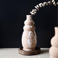 Vase à fleurs en argile de style nordique Jiahu, design irrégulier, polyvalent, pour la maison et les salles à manger, objets d'artisanat et d'ornement