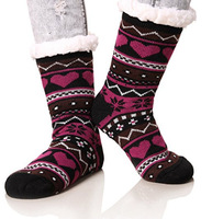 Chaussettes d'hiver en laine mérinos pour femmes, épaisses, antidérapantes, de haute qualité, avec motifs personnalisés variés, taille unique, vente en gros, promotion exceptionnelle