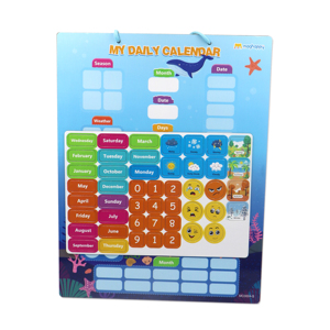 Jouet éducatif pour enfants sur le temps météo et mon calendrier quotidien, avec thème dauphin, pour le plaisir en famille et la lecture de la date du jour, pour les 3-4 ans - Product Image 5