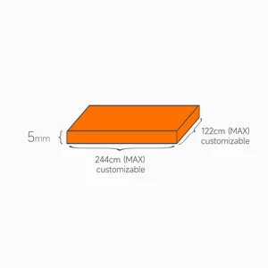 Feuille acrylique orange solide de 5mm, matière première acrylique non transparente, vente en gros de matières premières, planche à découper acrylique