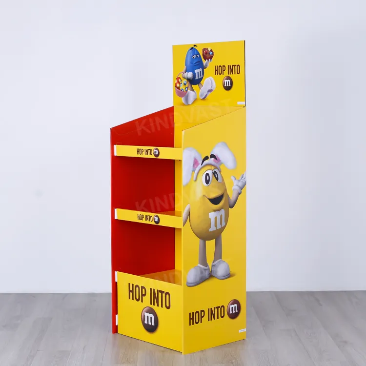 Cardboard Display Rack Customized Cardboard Corrugated Candy Displays Stand For Supermarket Chocolate Promotion Assembly Is Simple Free Sample