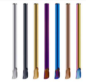 หลอดดูดน้ำพร้อมช้อนสแตนเลส DFS0322 แบบสองในหนึ่ง ใช้ซ้ำได้ ช้อนคนเครื่องดื่ม ปากกว้าง 0.4 นิ้ว หลอดดูดสมูทตี้ สำหรับใช้ในครัว - Product Image 2