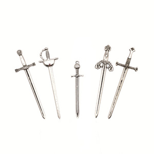 Pendentif épée en alliage d'argent antique, formes variées, plaqué alliage de zinc pour la fabrication de colliers, accessoires de bijoux DIY - Product Image 5