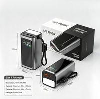 Chargeur portable 20000mAh avec écran couleur TFT ABS, affichage numérique, lumière LED, sangle de suspension, Type-C 65W pour utilisation en extérieur
