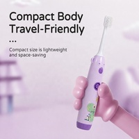 Cepillo de Dientes Eléctrico para Niños, Funciona con Batería, Fácil de Usar, para Viajes y el Hogar, Diseño de Dibujos Animados, Automático
