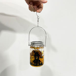 Çok fonksiyonlu Led güneş ışıkları çift duvar kar küresi 11oz cam güneş enerjili cam kavanoz güneş ışıkları ile kapaklar, bambu kapak ve saman - Product Image 6