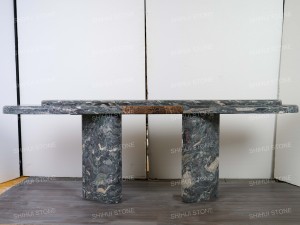 Table <span class=keywords><strong>console</strong></span> en marbre noir Marinace SH STONE, design luxueux, salon, marbre vert naturel, table <span class=keywords><strong>console</strong></span> d'entrée personnalisée - Product Image 2