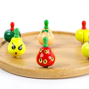 Autonomy Wooden Fruit Spinning Top <b>Mini</b> Educational Toy For Children 4-6 Years <b>Old</b> Rotation Craft - Product Image 3