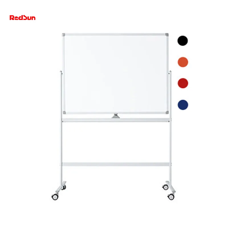 Dubbelzijdig Mobiel Emaille Keramisch Magnetisch Whiteboard 6'w X 4'h Op Wielen