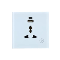 Enchufe de Pared Inteligente con Control por Voz Tuya Alexa Google, Enchufe Universal con Puerto USB, Interruptor Inteligente con Control por WiFi