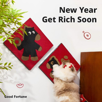 Grattoir pour chat en forme de diamant pour le Nouvel An, à fixer au mur, en pâte de bois 100% de qualité FDA, avec coussin ondulé