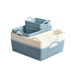 Storage Basket Rectangle With Handles PP Material For Bathroom Kitchen <b>Desk</b> Organization - Product Image 5